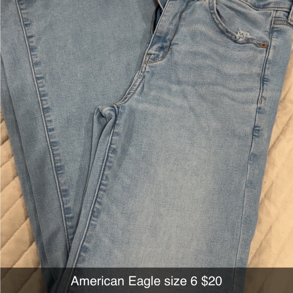 American Eagle Outfitters Men's Light Blue Skinny Jeans